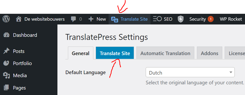 real time vertalingen translatepress 1